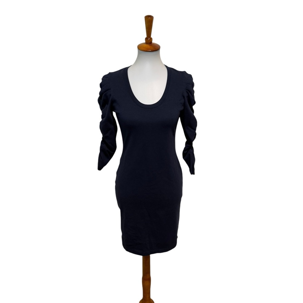 Sundry Ruched Sleeve Mini Dress Blue Size 0 Size XS